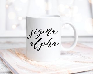 Sigma Alpha Script Mug