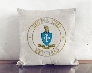 Sigma Chi Crest Linen Pillow
