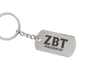 Zeta Beta Tau Dog Tag Style Custom Keychain