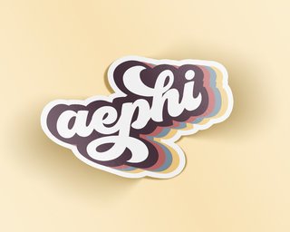 Alpha Epsilon Phi Retro Sticker