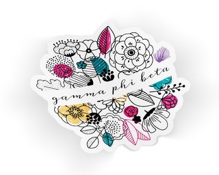 Gamma Phi Beta Flower Sticker