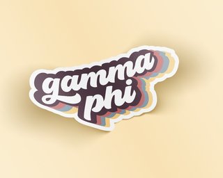Gamma Phi Beta Retro Sticker