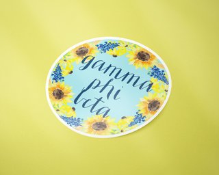 Gamma Phi Beta Sunflower Sticker
