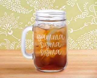 Gamma Sigma Sigma Script Mason Jar Mug