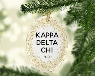 Kappa Delta Chi Gold Fleck Oval Ornament