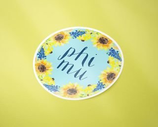 Phi Mu Sunflower Sticker