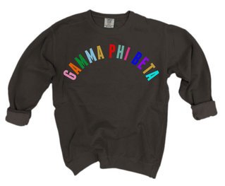 Gamma Phi Beta Comfort Colors Rainbow Arch Crew