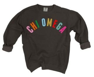 Comfort Colors Sorority Rainbow Arch Crew Sweatshirt