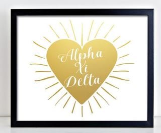 Alpha Xi Delta Heart Burst Foil Print