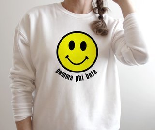 Gamma Phi Beta Smiley Face Crewneck Sweatshirt