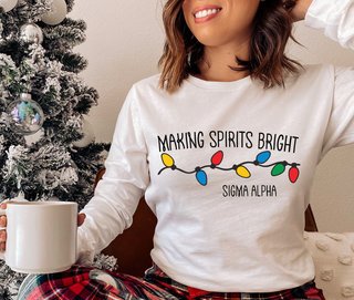 Sigma Alpha Making Spirits Bright Long Sleeve Tee