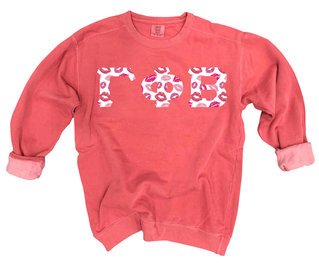 Gamma Phi Beta Comfort Colors Lettered Crewneck Sweatshirt