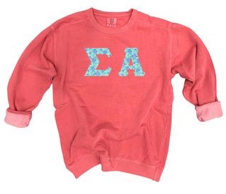 Sigma Alpha Comfort Colors Lettered Crewneck Sweatshirt