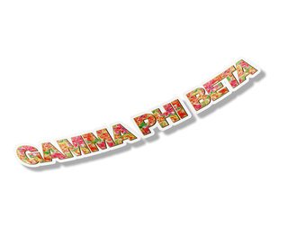 Gamma Phi Beta Floral Long Window Sticker - 15" long