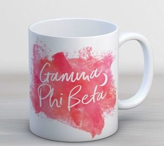 Gamma Phi Beta Watercolor Script Coffee Mug