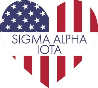 Sigma Alpha Iota American Flag Greek Heart Shaped Decal