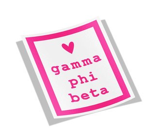 Gamma Phi Beta Simple Heart Sticker