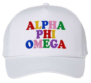Alpha Phi Omega Rainbow Trucker Hat