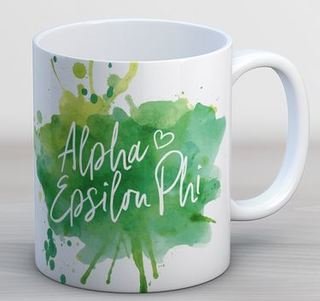 Alpha Epsilon Phi Watercolor Script Coffee Mug