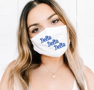 Delta Delta Delta Script Face Mask