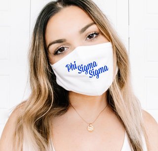 Phi Sigma Sigma Script Face Mask