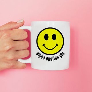 Alpha Epsilon Phi Smiley Face Coffee Mug - Personalized!