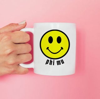 Phi Mu Smiley Face Coffee Mug - Personalized!