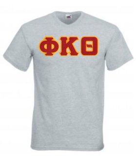DISCOUNT- Phi Kappa Theta Lettered V-Neck T-Shirt