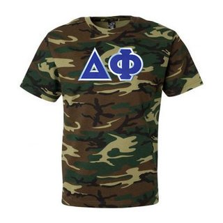 DISCOUNT- Delta Phi Lettered Camouflage T-Shirt