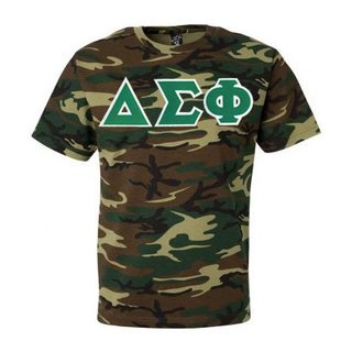 DISCOUNT- Delta Sigma Phi Lettered Camouflage T-Shirt