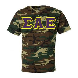 DISCOUNT- Sigma Alpha Epsilon Lettered Camouflage T-Shirt
