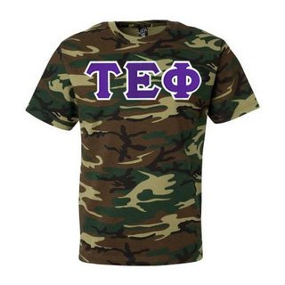 DISCOUNT- Tau Epsilon Phi Lettered Camouflage T-Shirt