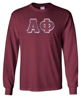 DISCOUNT Alpha Phi Lettered Long Sleeve Tee
