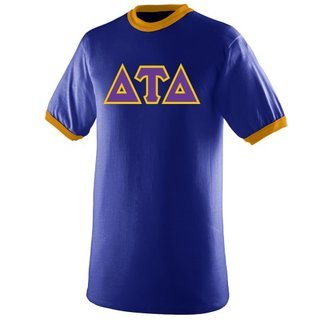 DISCOUNT- Delta Tau Delta Lettered Ringer Shirt