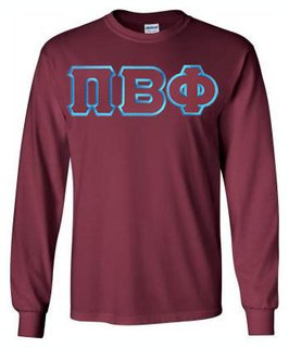 DISCOUNT Pi Beta Phi Lettered Long Sleeve Tee