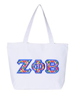 $24.99 Zeta Phi Beta Custom Satin Stitch Tote Bag