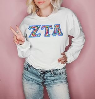 $35 Zeta Tau Alpha Custom Twill Sweatshirt
