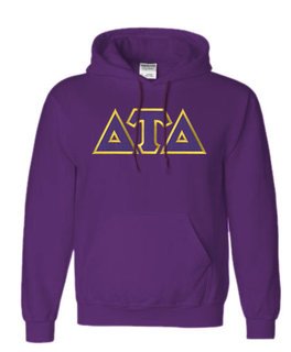 DISCOUNT Delta Tau Delta Lettered Hooded Sweatshirt