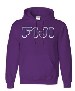 DISCOUNT FIJI Fraternity Lettered Hooded Sweatshirt