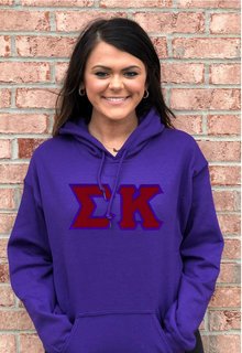 DISCOUNT Sigma Kappa Lettered Hooded Sweatshirt