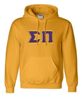 DISCOUNT Sigma Pi Lettered Hooded Sweatshirt