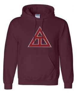 DISCOUNT Triangle Fraternity Lettered Hooded Sweatshirt