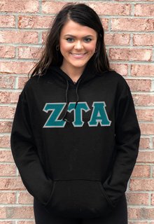 DISCOUNT Zeta Tau Alpha Lettered Hooded Sweatshirt