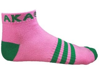 Alpha Kappa Alpha Ankle Socks - Pink With Green