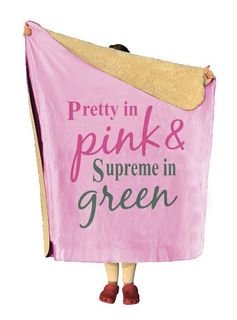 Pretty In Pink - Supreme In Green Sherpa Blanket