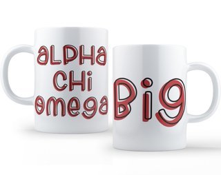 Alpha Chi Omega Bubble Big Sister Mug
