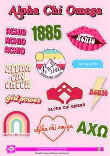 Alpha Chi Omega Girl Power Stickers