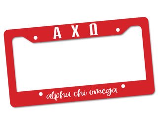 Alpha Chi Omega License Plate Frame