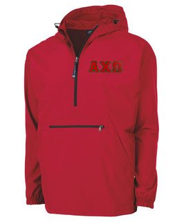 Alpha Chi Omega Tackle Twill Lettered Pack N Go Pullover