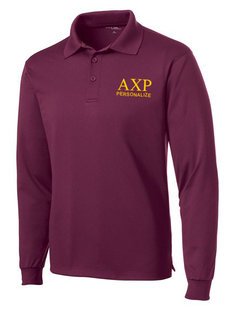 Alpha Chi Rho- $35 World Famous Long Sleeve Dry Fit Polo